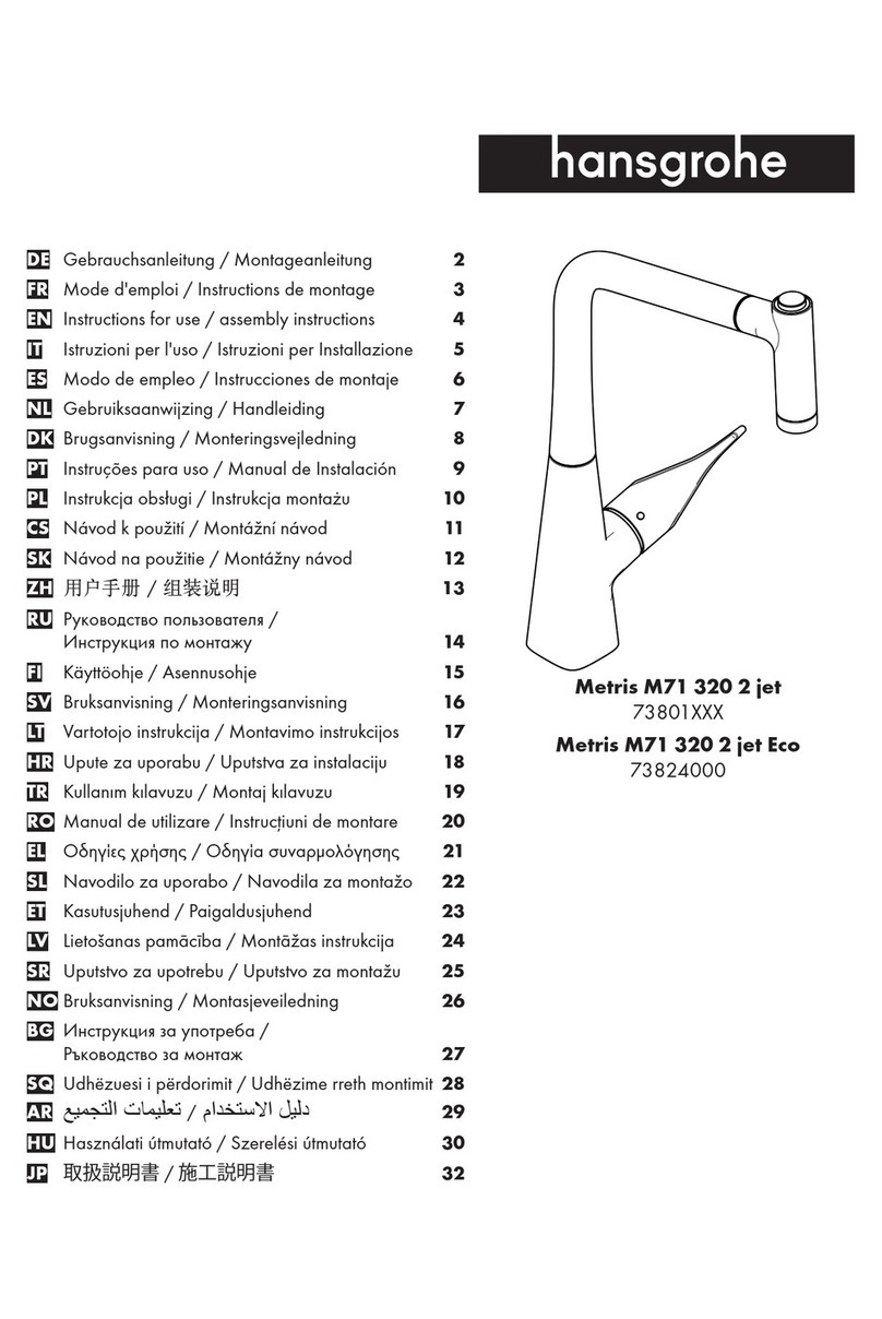 Hans Grohe Metris M71 320 2 jet 73801 Series Manual Hans Grohe Metris M71 320 2 jet 73801 Series Manual