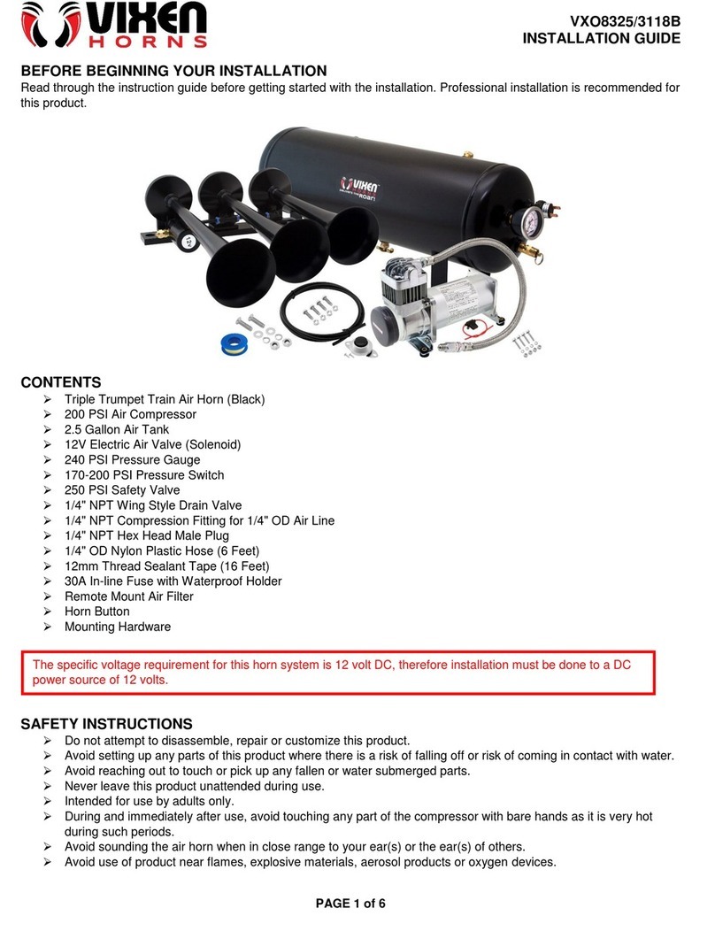 Vixen Horns VXO8325/3118B installation guide Vixen Horns VXO8325/3118B installation guide