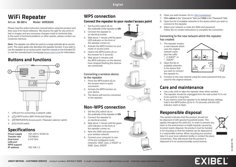 Exibel 38-6814 quick start guide