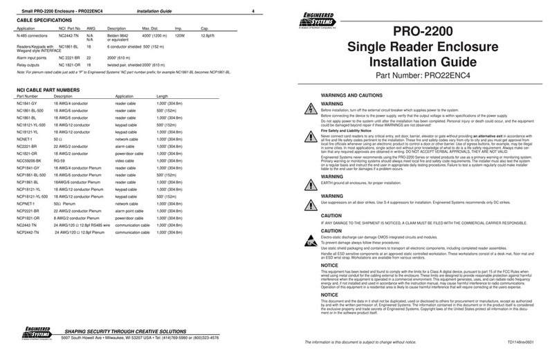 NexWatch ENGINERED SYSTEM PRO-2200 installation guide